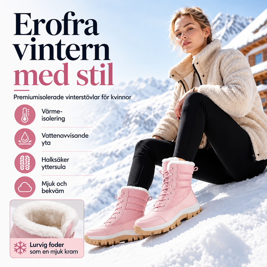 👢 Vattentäta snökängor för dam – Plyschfoder och skaft i mellanhöjd, varma och skyddande ❄️