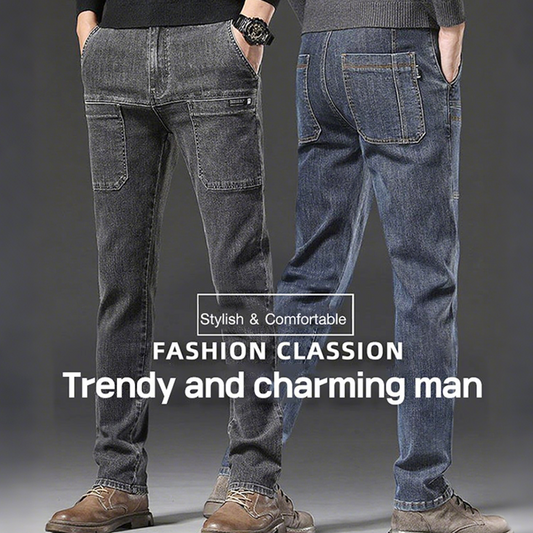 👖Ανδρικό τζιν slim fit με 6 τσέπες