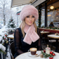 🔥 VINTERREA 50% RABATT! Fluffig pälskeps – Varm vinterkeps + gratis matchande halsduk ❄️