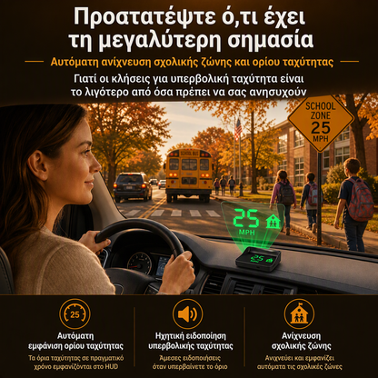 🚗 Οθόνη με λειτουργία GPS, εξοπλισμένη με ψηφιακό ταχύμετρο