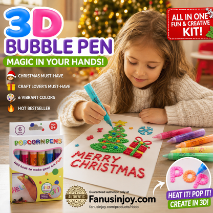 🔮Magic Pen – Ζωγραφίστε σε 3D με μία μόνο πινελιά!🎄 Στυλό ζωγραφικής «Bubble Popcorn» για να φτιάξετε μόνοι σας