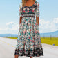 2025 Γυναικείο κομψό φόρεμα με boho print