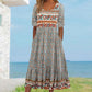 2025 Γυναικείο κομψό φόρεμα με boho print