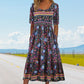 2025 Γυναικείο κομψό φόρεμα με boho print