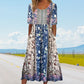 2025 Γυναικείο κομψό φόρεμα με boho print