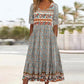 2025 Γυναικείο κομψό φόρεμα με boho print