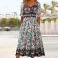 2025 Γυναικείο κομψό φόρεμα με boho print