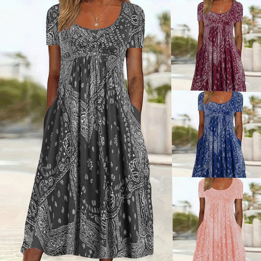 【XL-4XL】🌺Εκλεκτής ποιότητας τυπωμένο μακρύ φόρεμα