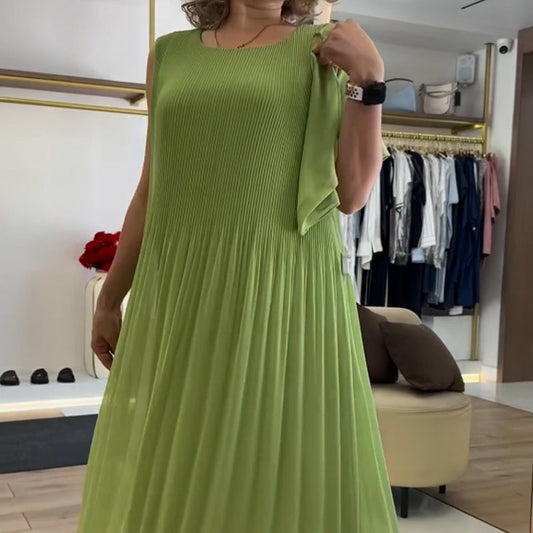 💃🏻 Κομψό πλισέ γυναικείο φόρεμα από σιφόν