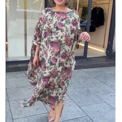 Φόρεμα με λαιμόκοψη και floral print