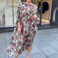 Φόρεμα με λαιμόκοψη και floral print