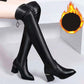 Μαύρες μπότες πάνω από το γόνατο με τακούνι