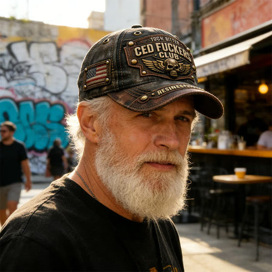 【Old Fuckers Club】 Κλαμπ των Παλιών Καθάρματα Κεντημένο Καπέλο Πάνκ