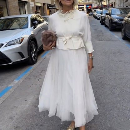👗 Långärmad damtröja och ärmlös klänning – Tvådelat set, stilrent och bekvämt ✨