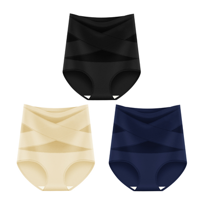 🌸 3-pack högmidjade trosor – Figurformande, magkontroll, plus size 📦
