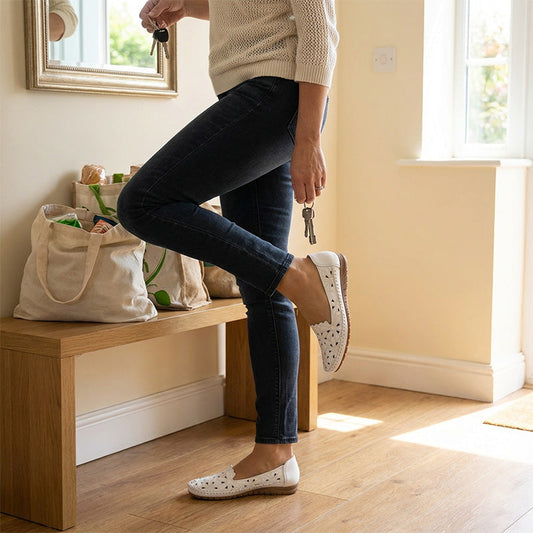 Γυναικεία παπούτσια με floral μοτίβο, διάτρητα, αναπνέοντα, επίπεδα