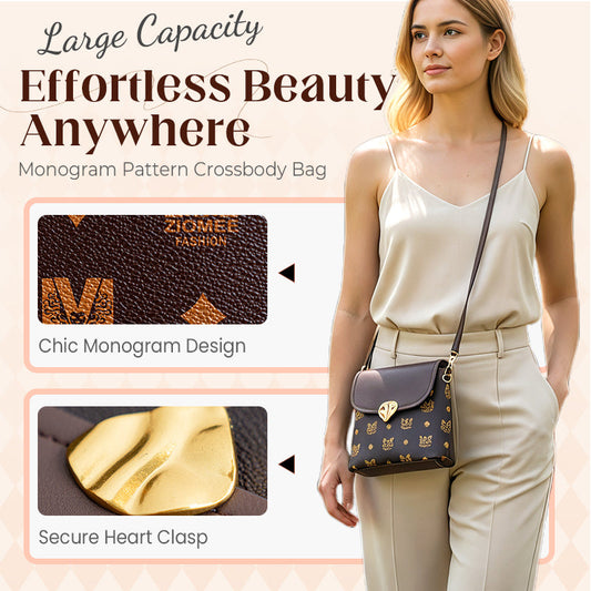 Γυναικεία τσάντα με μοτίβο μονόγραμμα