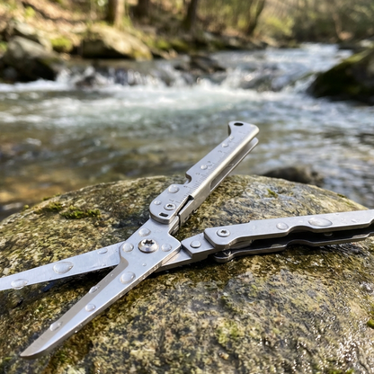 ✂️ Πτυσσόμενα ψαλίδια από ανοξείδωτο ατσάλι 3 σε 1: ψαλίδι + μεζούρα + ανοιχτήρι μπουκαλιών