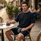 Men's Waffle Knit T-Shirt & Shorts Set