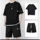 Men's Waffle Knit T-Shirt & Shorts Set