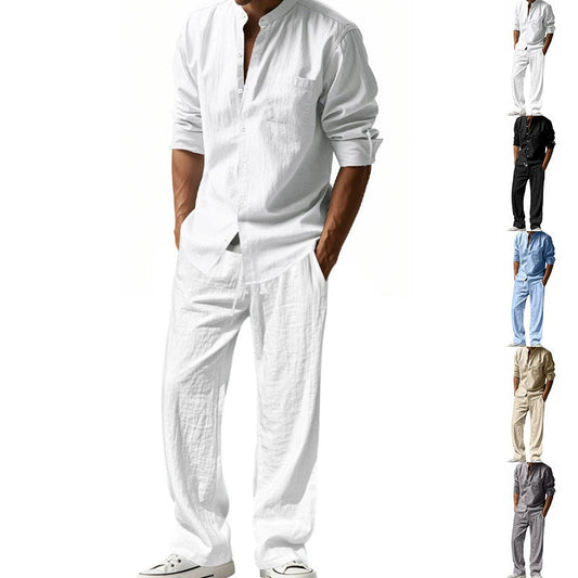 👕 Σετ ανδρικών casual πουκάμισου και παντελονιού με αναπνευστικό ύφασμα