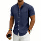 Men's Loose Fit Solid Short Sleeve Shirt