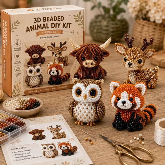 🐼 Σετ DIY για κατασκευή τρισδιάστατων ζώων με χάντρες