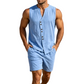 Men's Lightweight Breathable Summer Lounge Set Sleeveless Vest Shorts