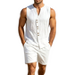 Men's Lightweight Breathable Summer Lounge Set Sleeveless Vest Shorts
