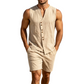 Men's Lightweight Breathable Summer Lounge Set Sleeveless Vest Shorts