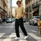 👖 Ανδρικά «παντελόνια εργασίας» με ίσια γραμμή και φαρδιά γραμμή