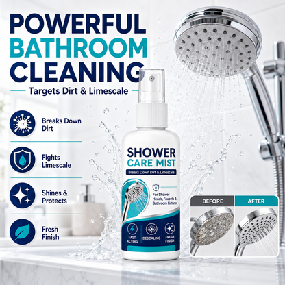 🚿 Σπρέι αφαίρεσης αλάτων 50 ml – Γρήγορη διάλυση λεκέδων από σκληρό νερό σε κεφαλές ντους, βρύσες και είδη μπάνιου