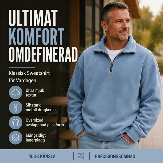 🧶En ledig långärmad herrtröja i mjukt material och med snygg design, perfekt för vardagsbruk