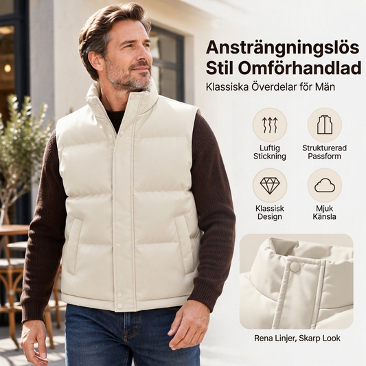 💥 Väst i minimalistisk stil med ståkrage, vindskyddande och värmande