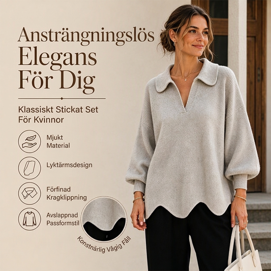 💋 Elegant V-ringad tröja för kvinnor med lanthernärmar