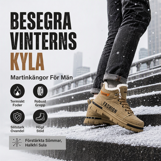 💥 Herrstövlar med varmt foder och anti-slip-sula