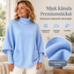 🍀 Kvinnlig turtleneck batärmade ärmar stickad tröja