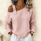 ✨Asymmetrisk design, unik & snygg – Dam en-axel linne-topp ✨