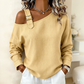 ✨Asymmetrisk design, unik & snygg – Dam en-axel linne-topp ✨