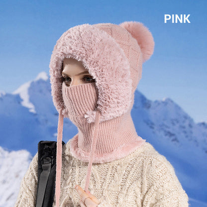 🧣3-i-1 fullt skydd, flexibel ventilation – Vinterbalaclava med huva ✨
