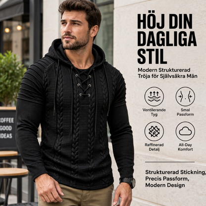 👔Strukturerad & mångsidig, redo för pendling – Herr veckad axel huvtröja ✨