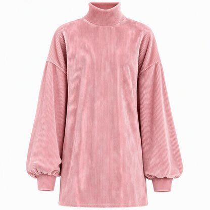 👗 Elegant lös höstklänning för kvinnor med långa lampärm – Bekväm och stilfull ✨