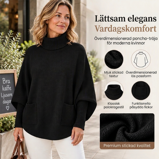 👚 Kvinnlig turtleneck stickad tröja med batwingärmar – Mjuk, varm och stilren ✨