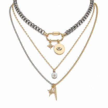 💫 Kvinnors flerskiktade statement-halsband med djärv ögondesign – Unikt och iögonfallande ✨